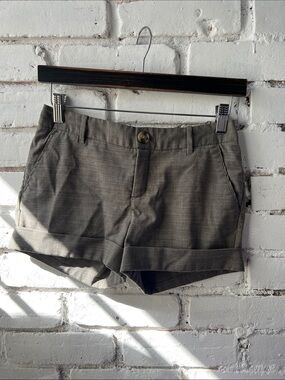 Talula Olive Gray High-Waist Cuffed Shorts